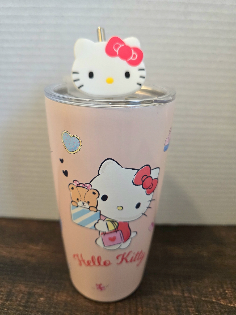 Hello Kitty Stainless Steel Tumbler w/ Straw  NEW Pink Kawaii Cup